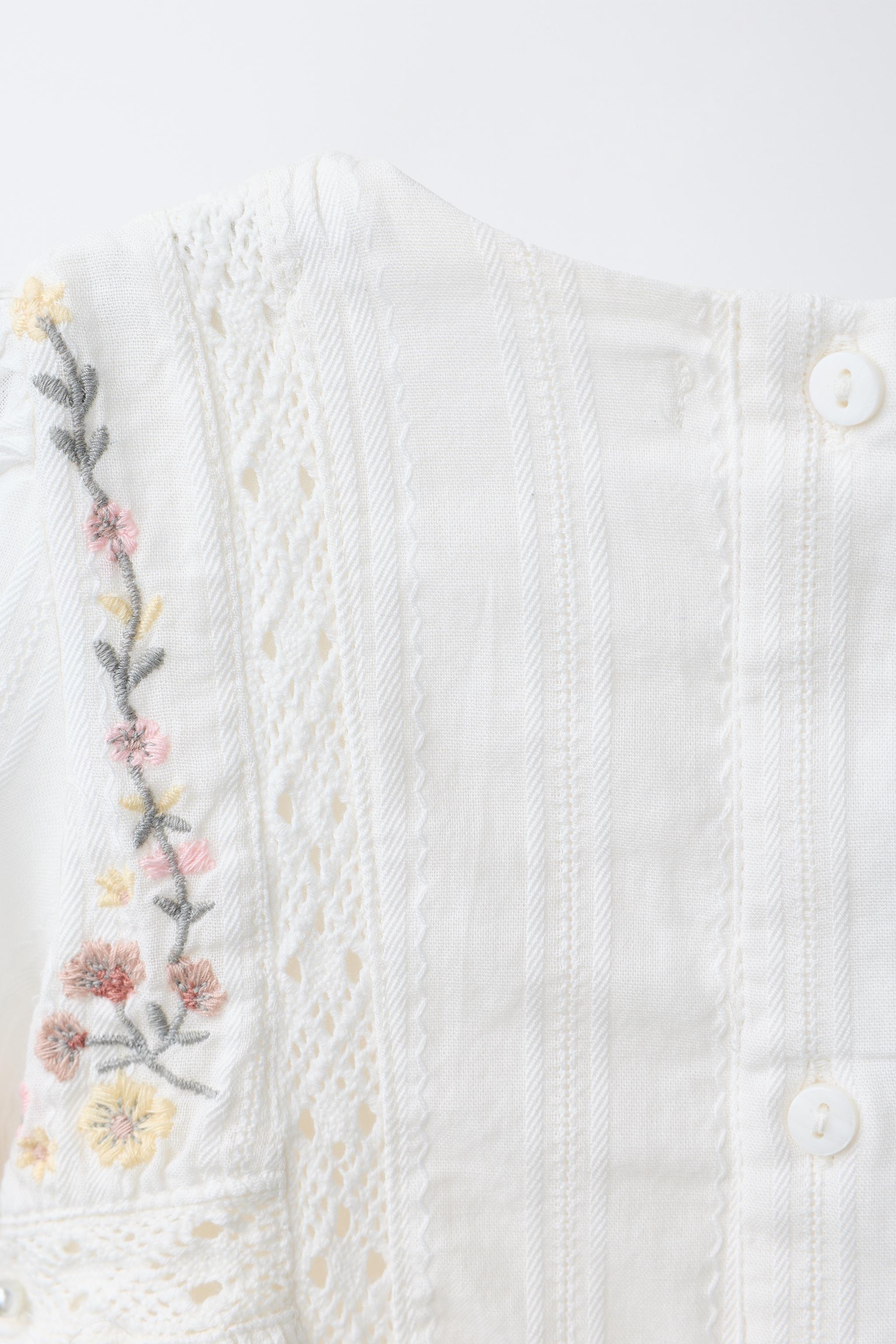 EMBROIDERED FLORAL DRESS AND PANTIES